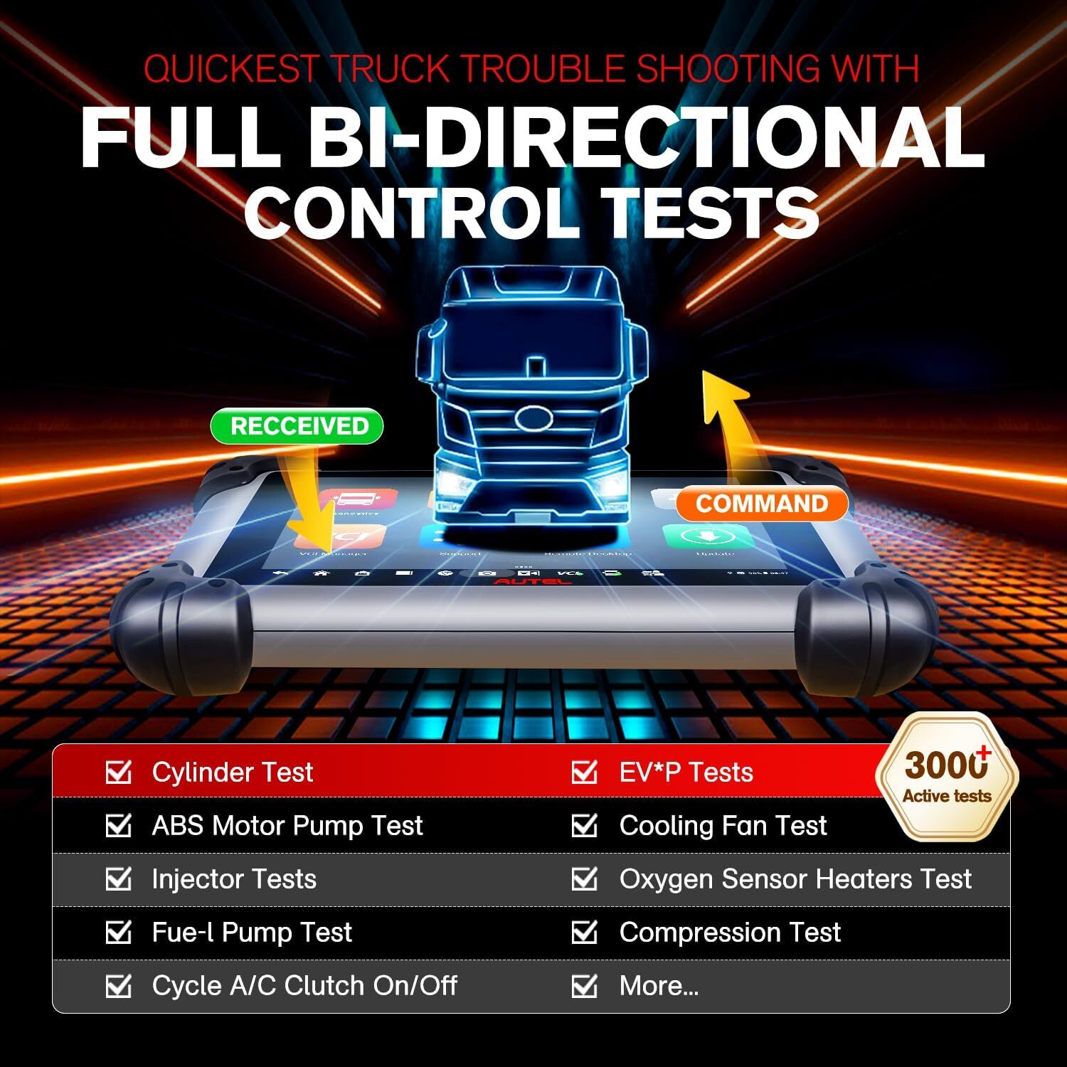 2026 Autel MS908CV II MaxiSys Truck Scanner J1939 J1708 ECU Coding Bidirectional