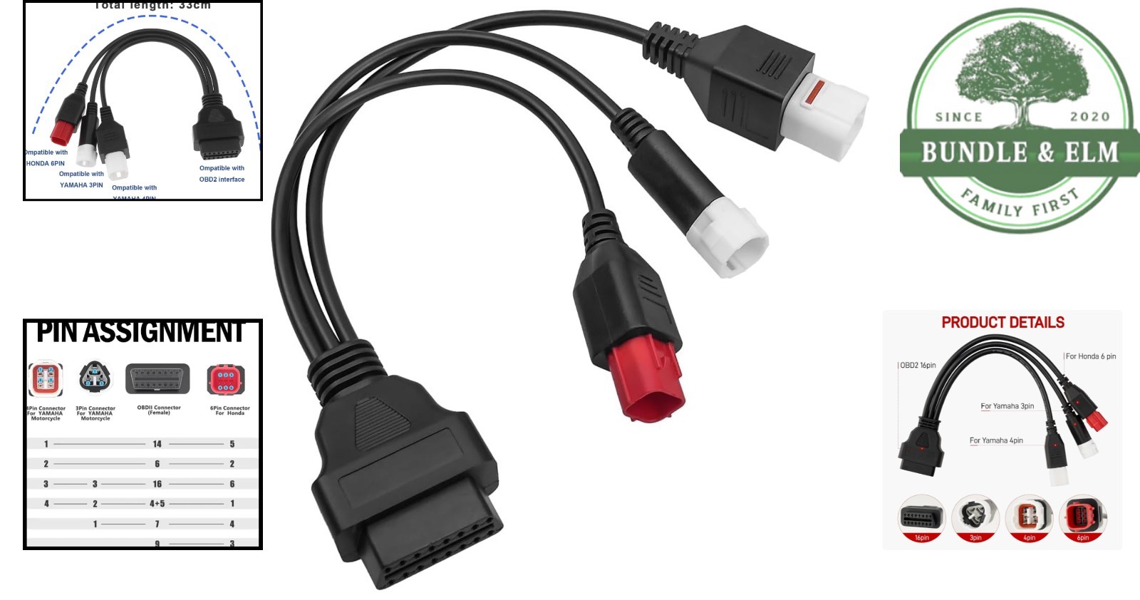 3 Pin 4 Pin 6 Pin OBD2 Adapter Cable for Yamaha Euro5 3Pin 4Pin 6Pin Motorcycle