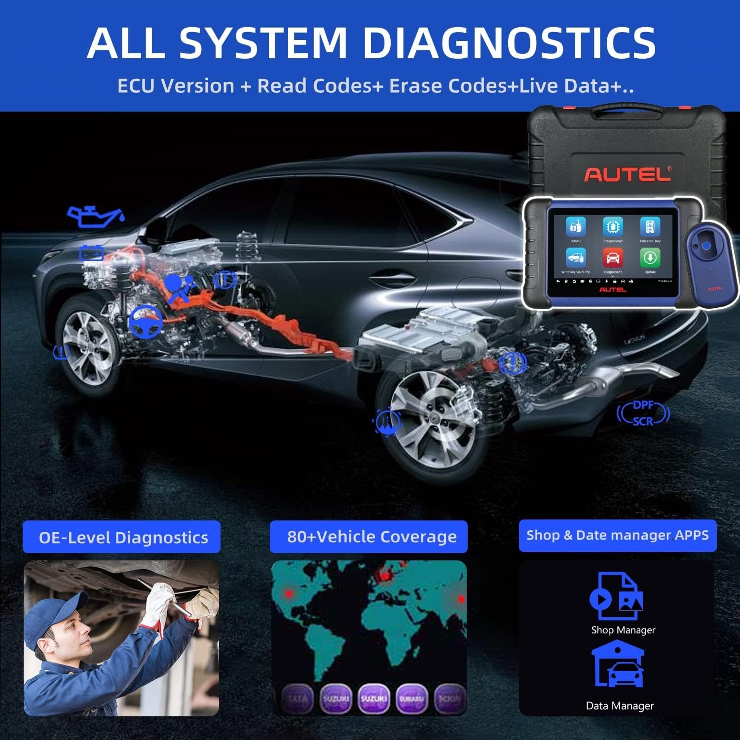 2025 Autel Maxiim IM508S Key Programming Bi-Directional Diagnostic Android 11.0