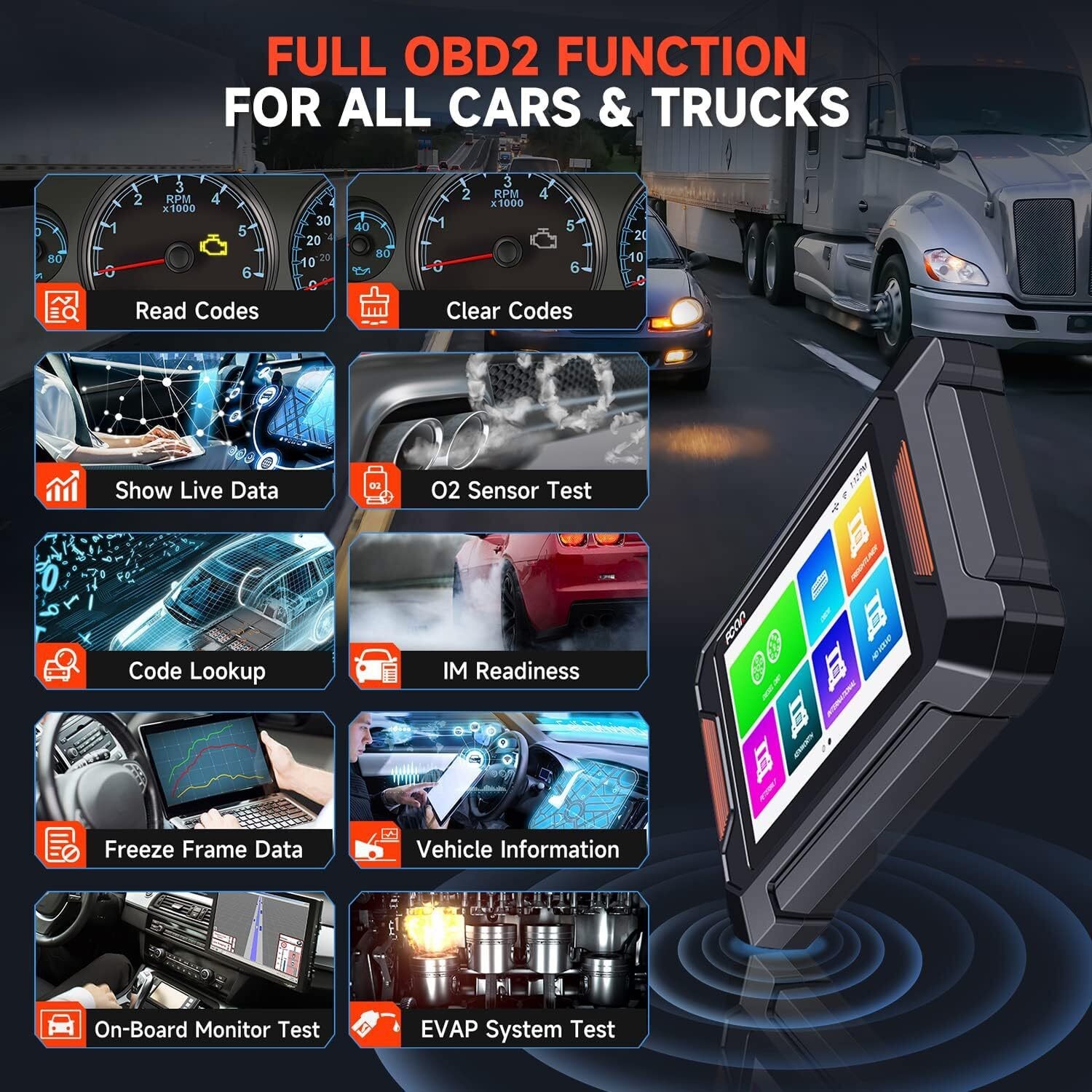 Fcar F802 Heavy Duty Diesel Truck All System OBD2 Scanner DPF Oil Diagnostic