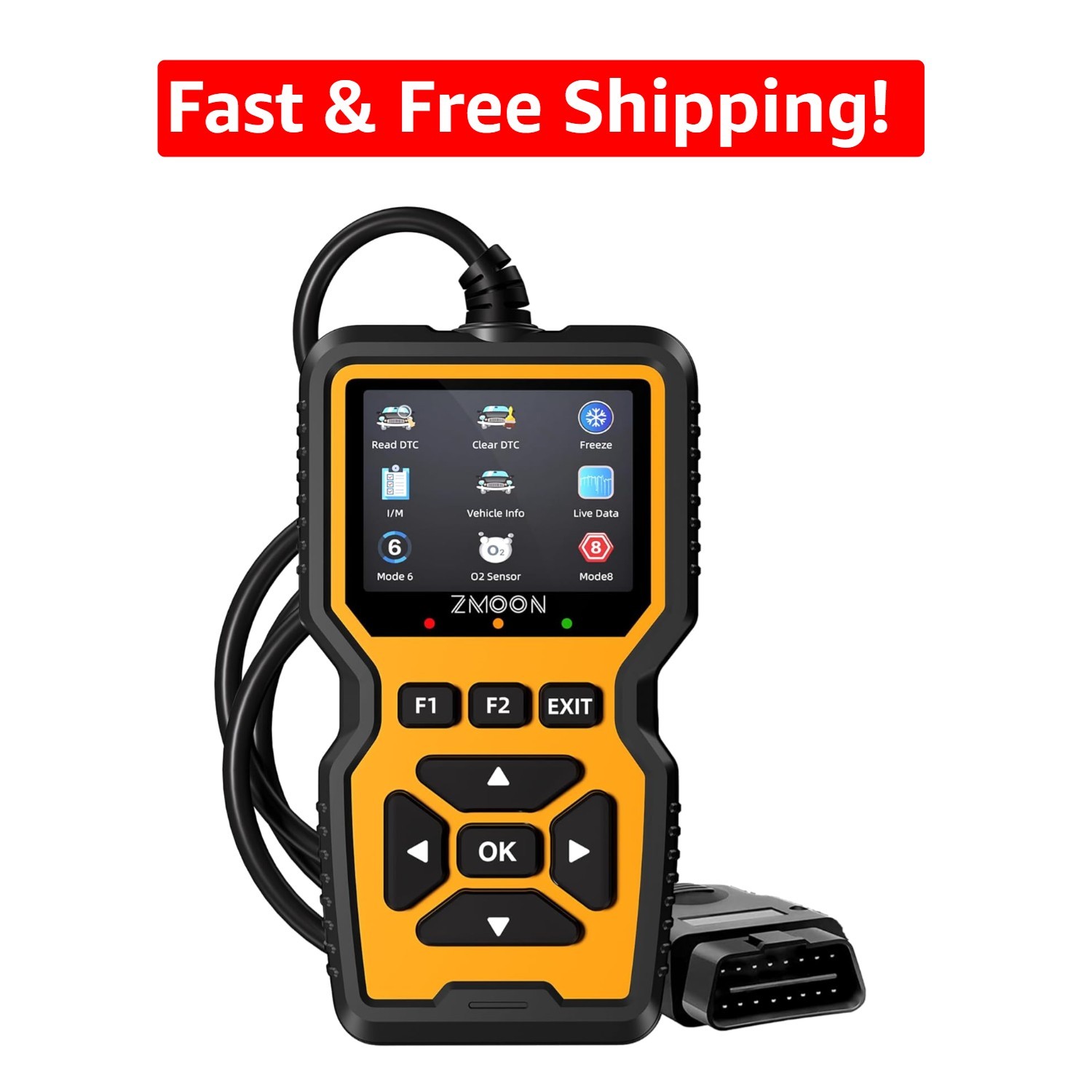 Enhanced ZM201 OBDII Scanner – Reliable Check Engine Code Reader for 1996+ Cars