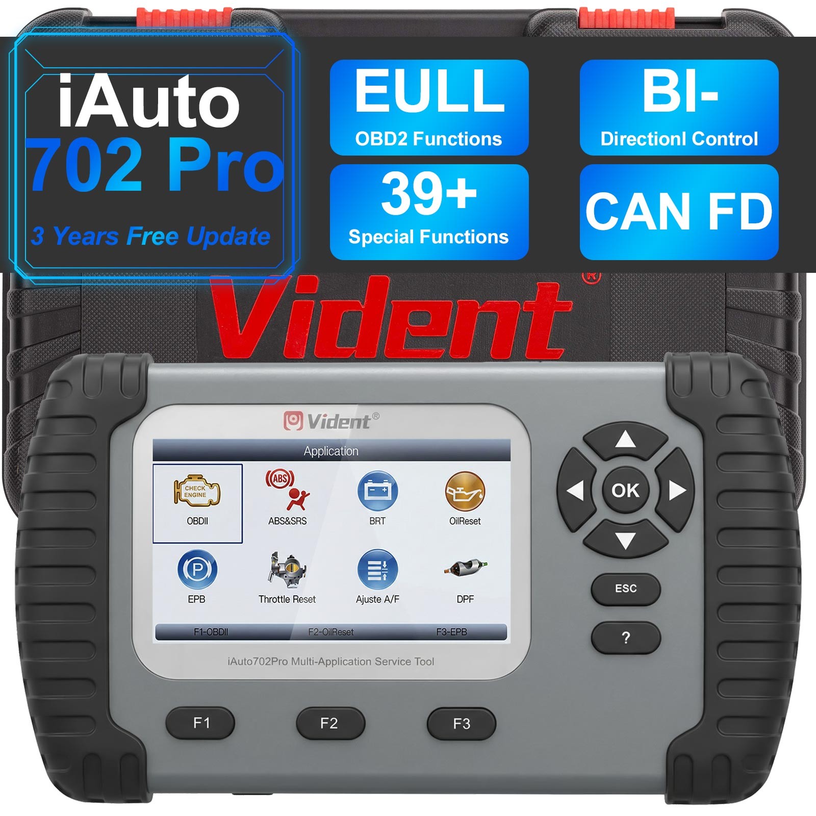 Vident iAuto702Pro OBD2 Scanner ABS/SRS Full Scanner Diagnostic Tool Oil Reset