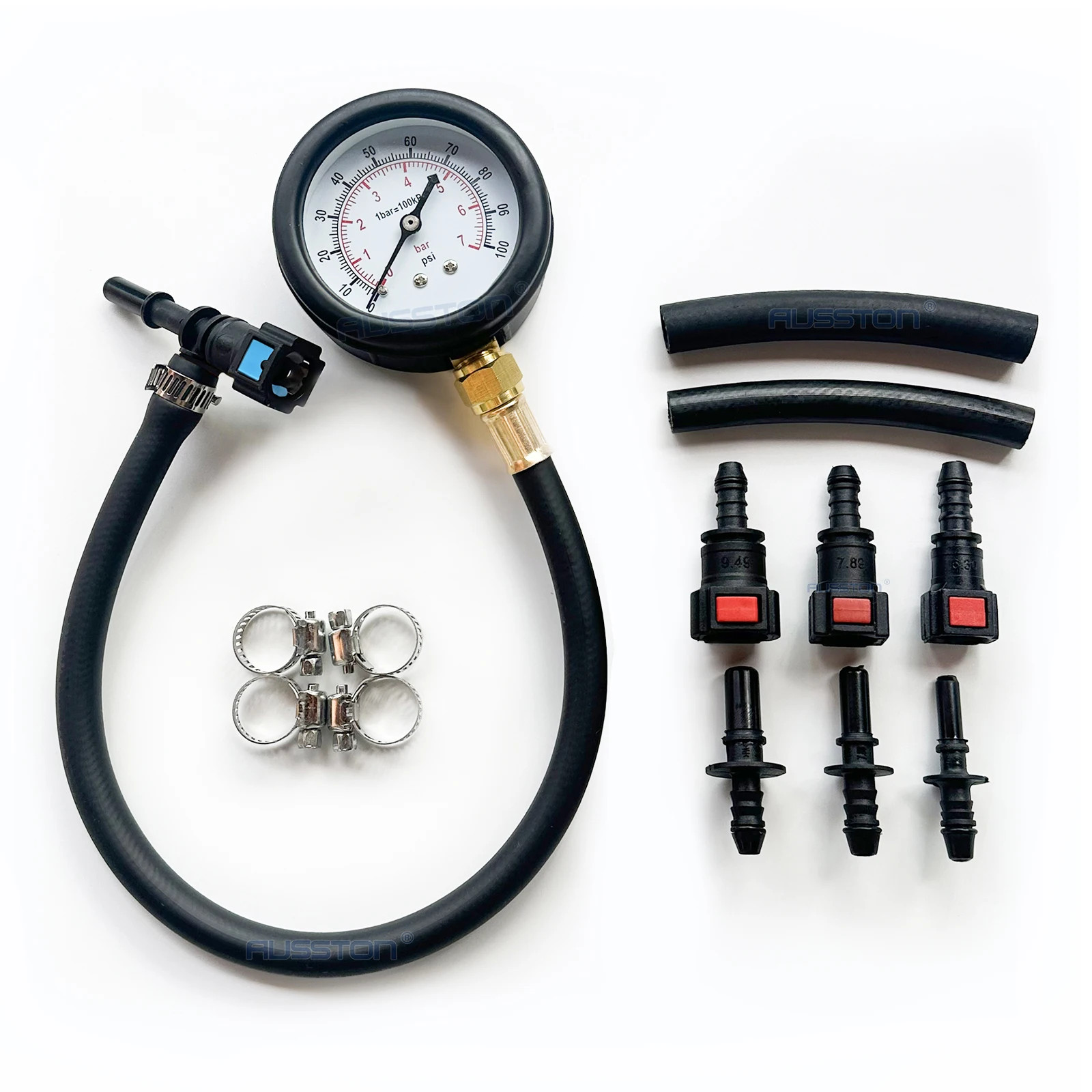 Fuel Pressure Test Kit – Fuel Pressure Gauge – 0-100PSI Fuel Injection Pump