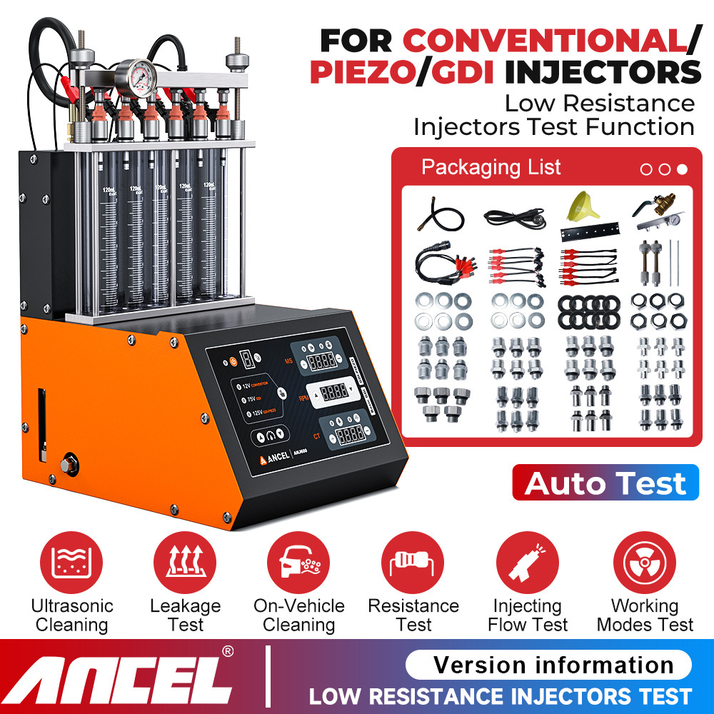 ANCEL ANJ600 Ultrasonic Fuel Injector Cleaner Tester GDI TSI Resistance Test