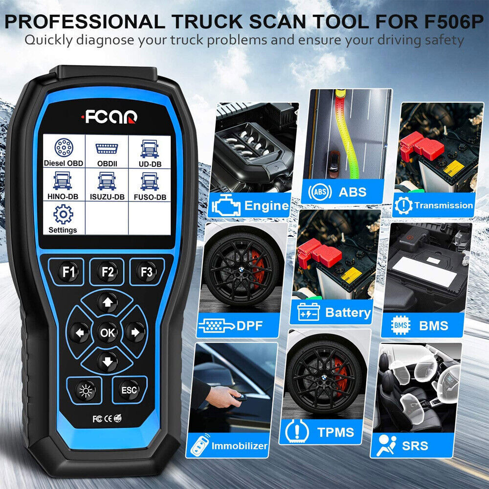 FCAR F506 Pro Diesel Heavy Duty Truck OBD Scanner Oil Reset&DPF Regen Diagnostic
