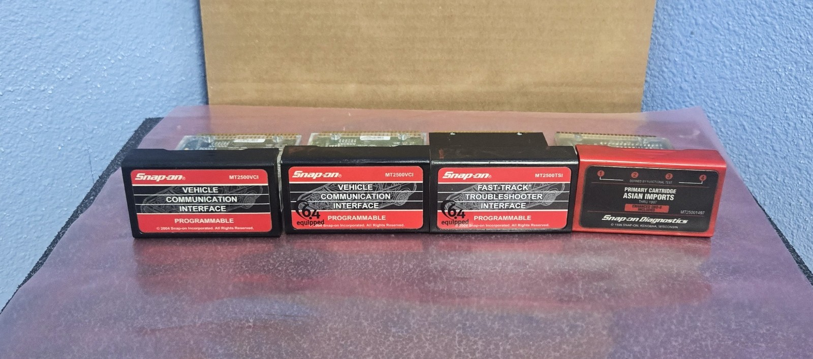 LOT OF 4 SNAP-ON INTERFACE MT2500VCI,TSI + PRIMARY CARTRIDGE ASIAN IM/MT25001497