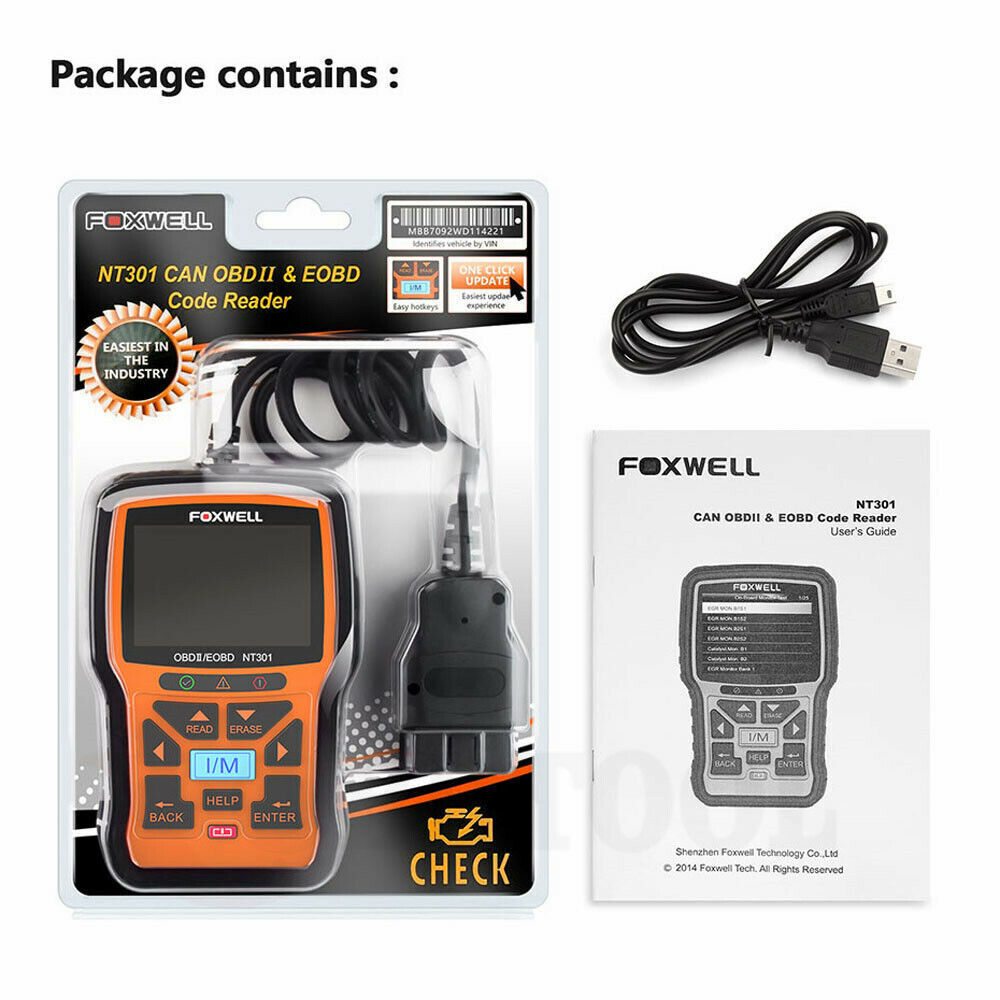 Foxwell NT301 OBD2 Check Engine Automotive Scanner Diagnostic Tool Code Reader