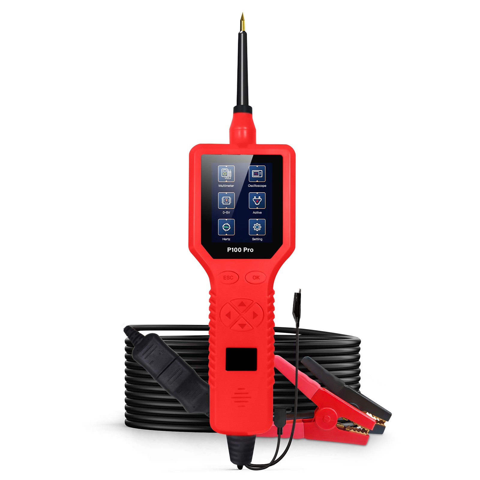 TopDiag P100 Pro Power Circuit Tester 12V 24V Automotive Power Probe Tool Kit