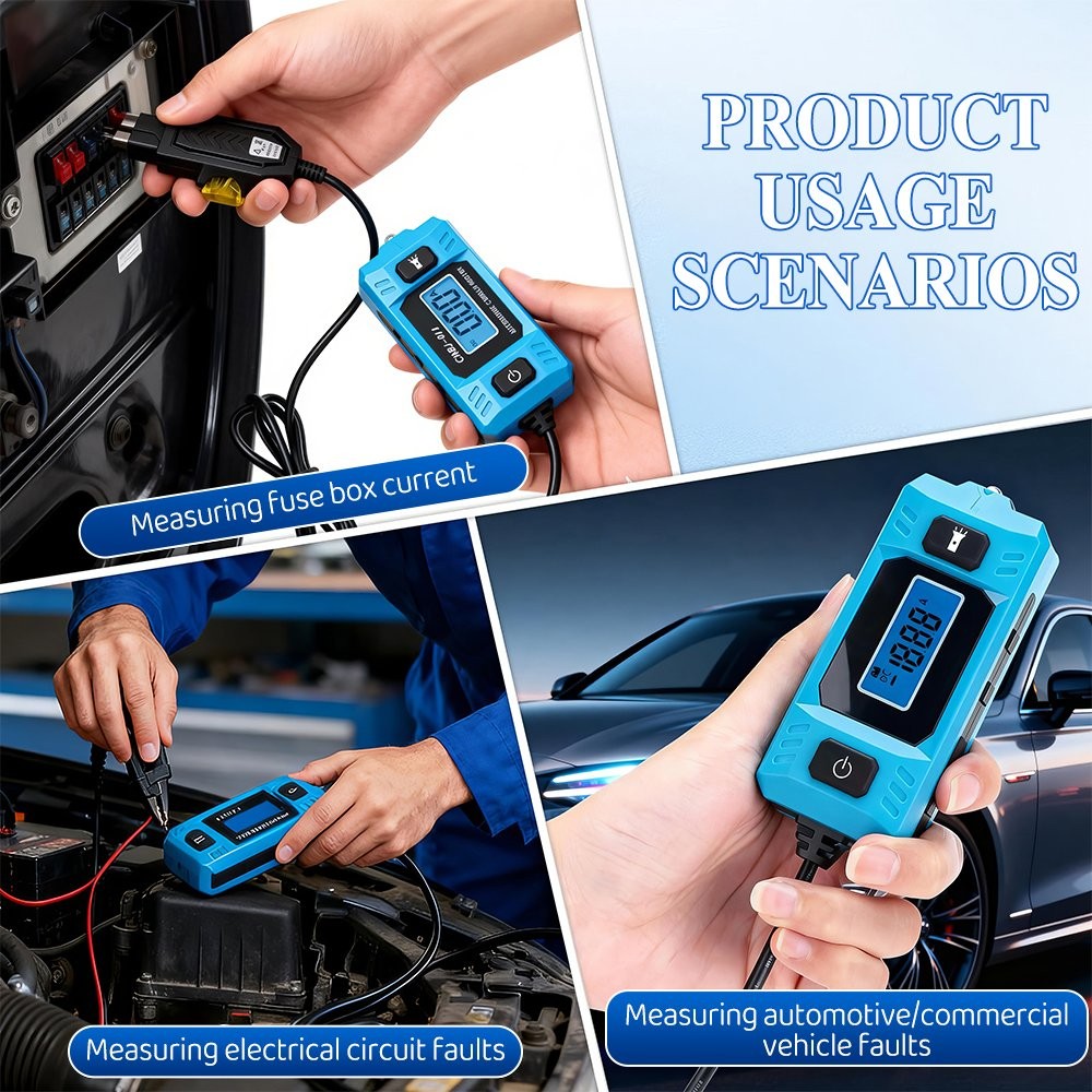 Car Circuit Tester Current Test Fuse Diagnostic Tool Range 0.01~19.99A Detector