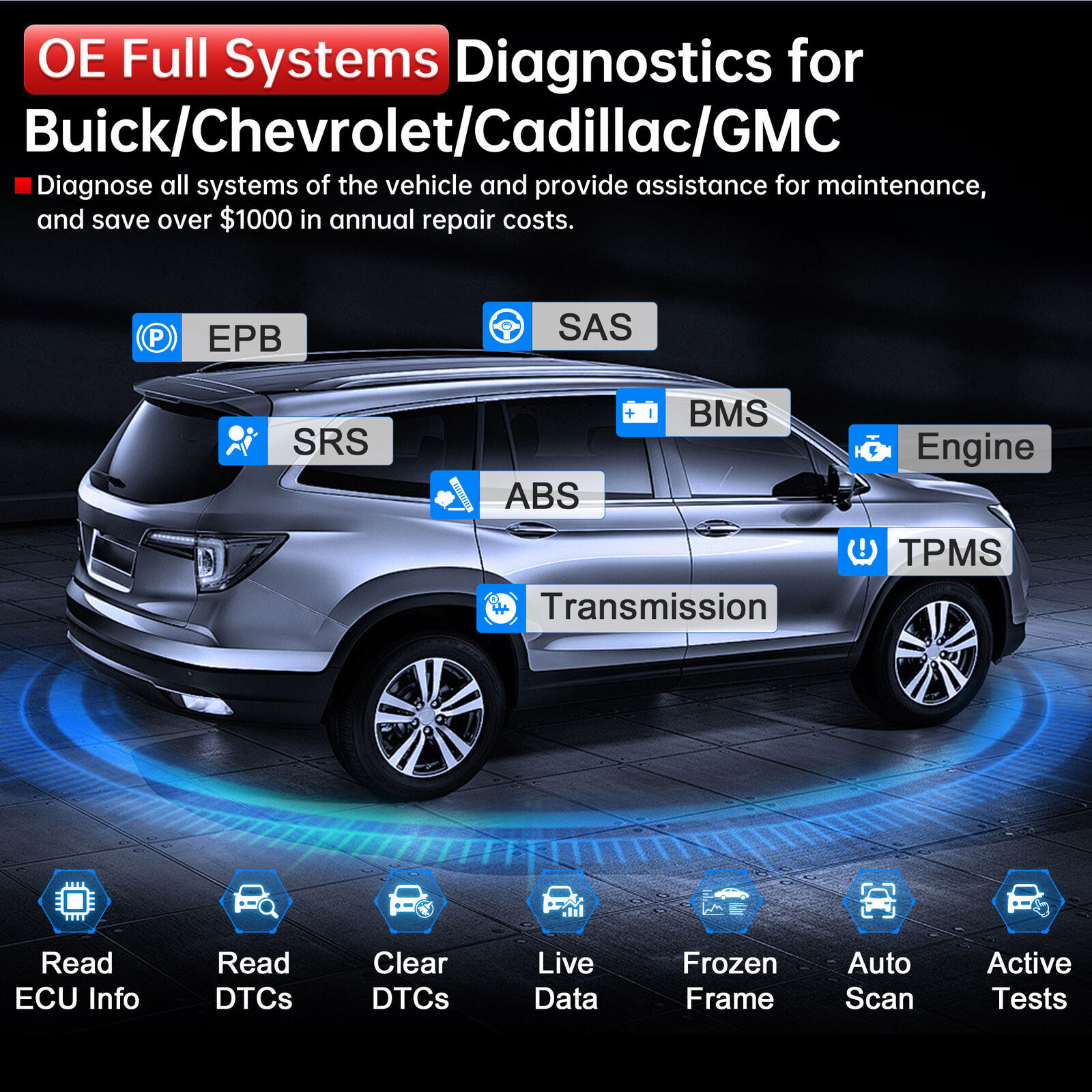 XTOOL IP500 OBD2 For Buick/Chevrolet/GMC Full Systems Bidirectional Diagnostic