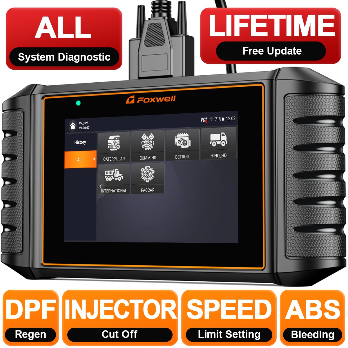 FOXWELL HD500 Heavy Duty Truck Scanner Diesel Diagnostic DPF Regen Limit Setting