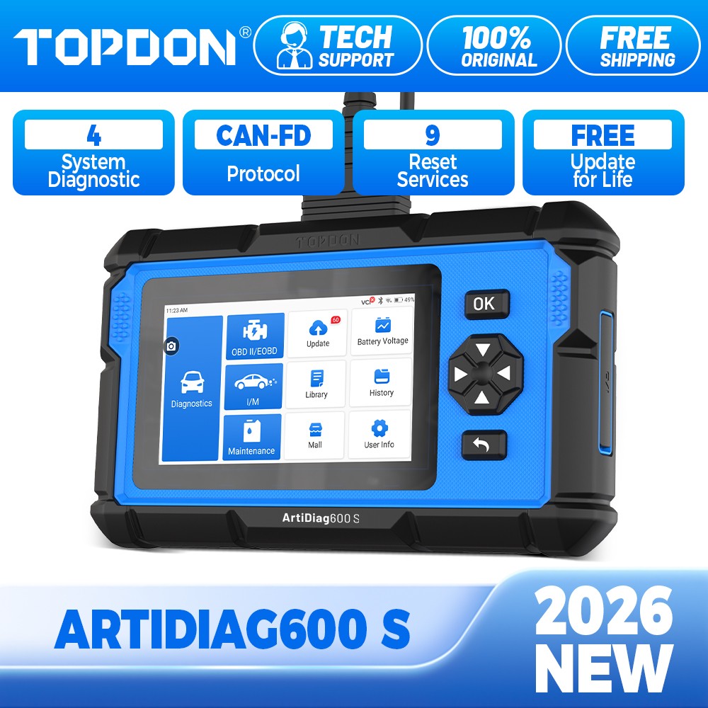 TOPDON ArtiDiag600S Android 11.0 4 System Diagnostic Tool 9 Reset Lifetime Free