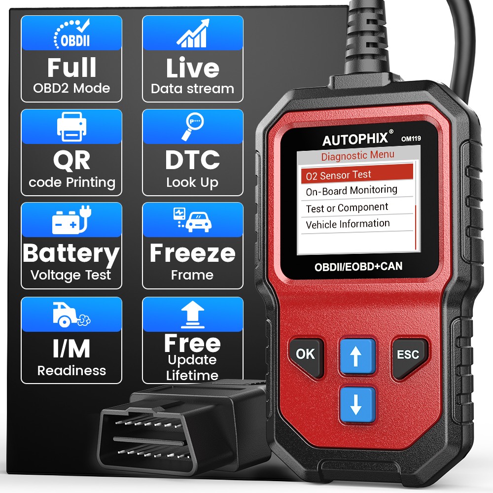 AUTOPHIX OM119 Car OBD2 Scan Tool Engine Fault Diagnostic Scanner Code Reader US
