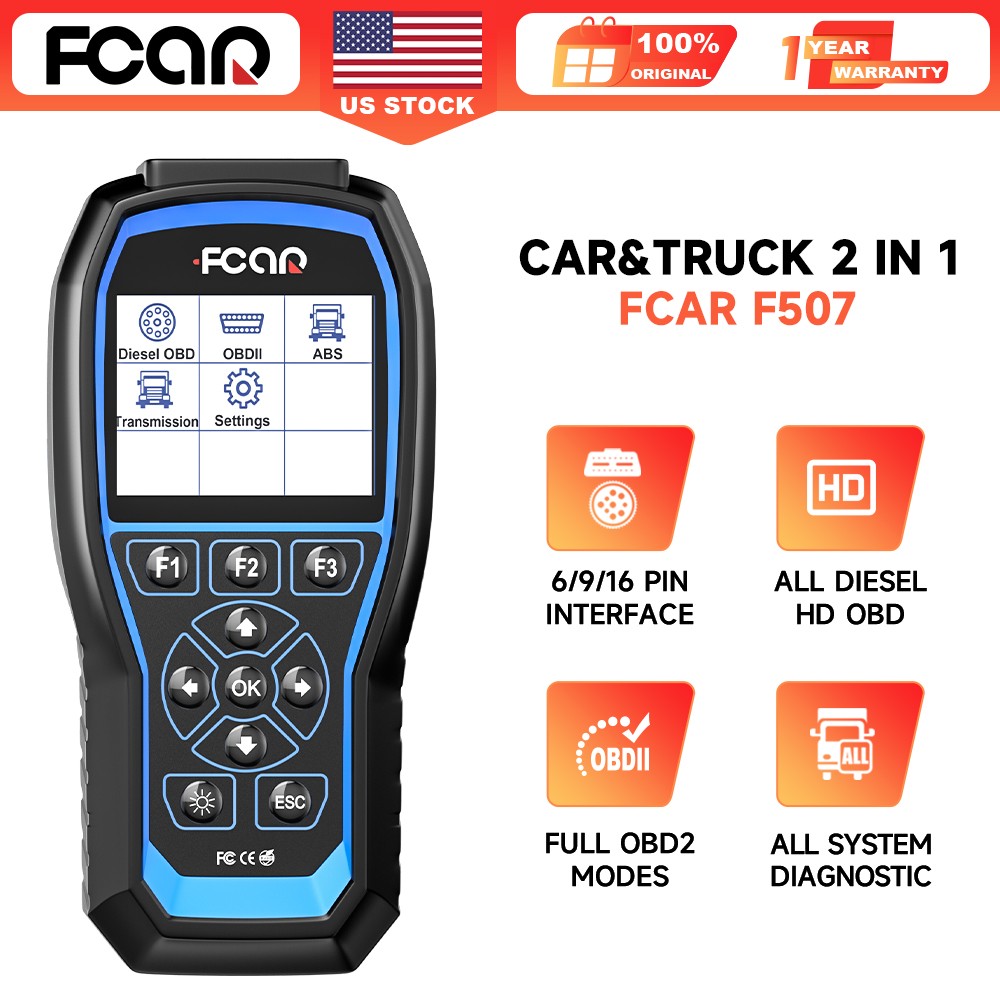 FCAR F507 All System Car Heavy Duty Truck Diagnostic Scanner ABS Bleeding TCM