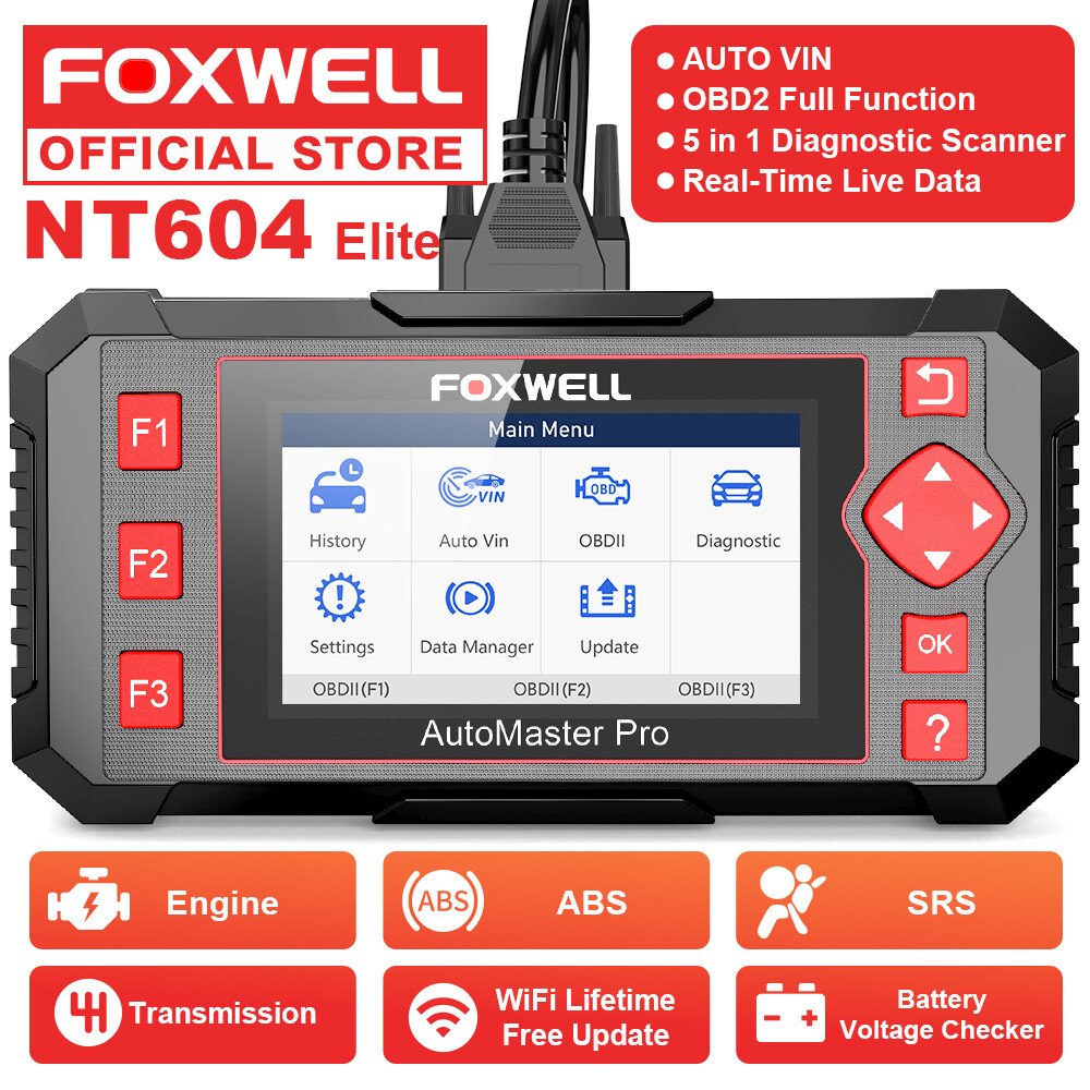 FOXWELL NT604 Elite OBD2 Scanner Diagnostic Tool Engine A/T ABS SRS Code Reader