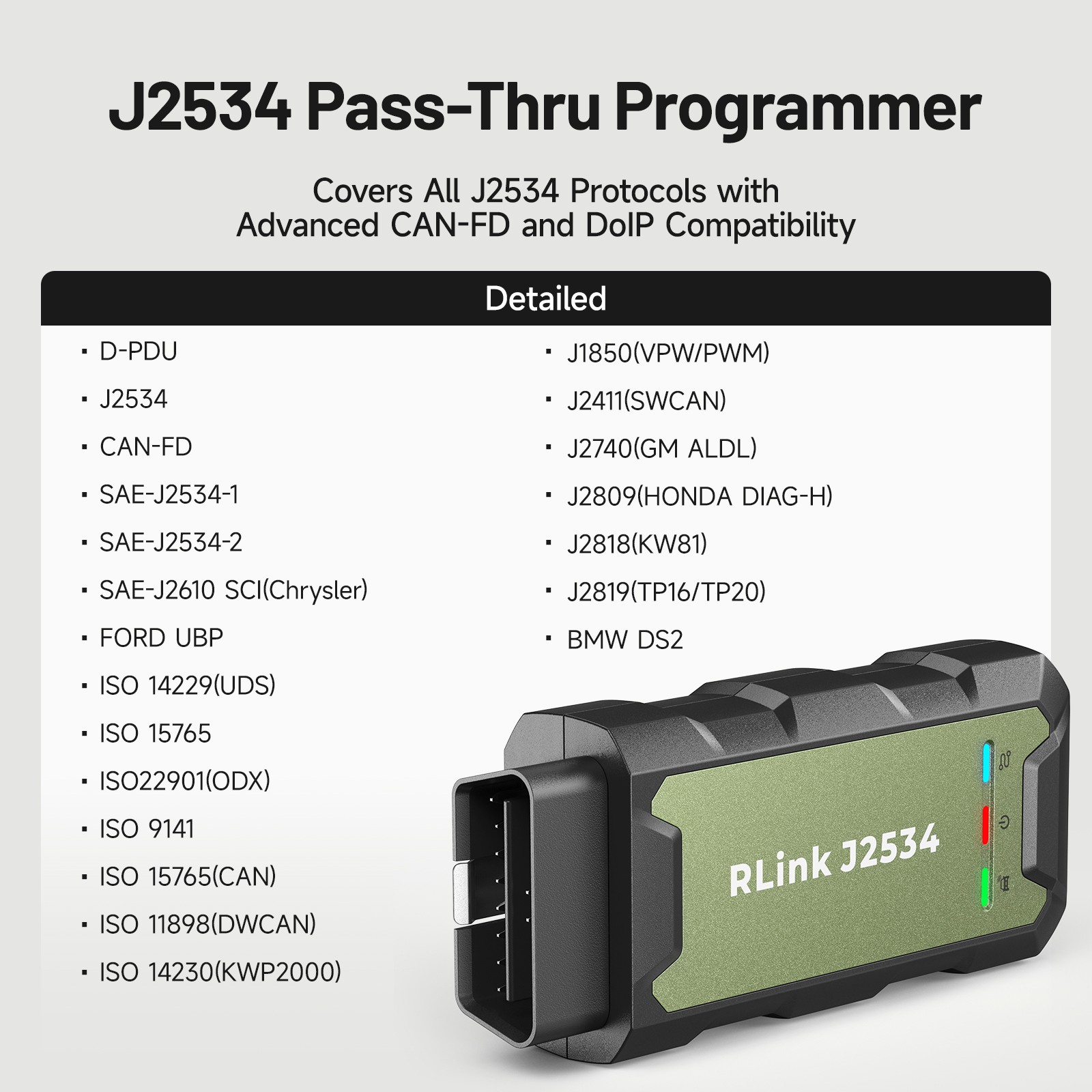 TOPDON RLink J2534 Pass-Thru Program Elite VCI with Multi-protocol CANFD D-PDU