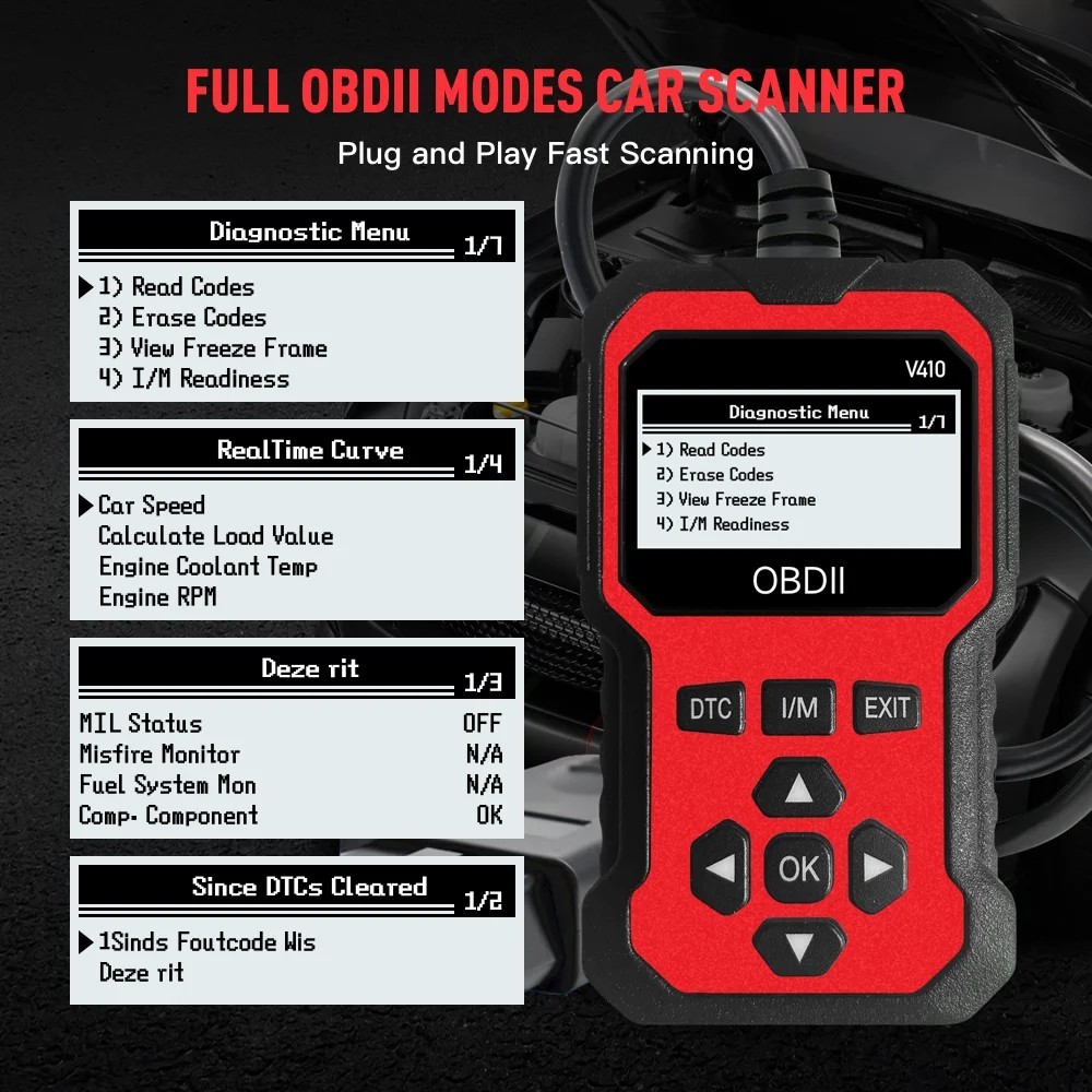 OBD2/CAN Scanner Instant Fault Code Reader and Voltage Check – Orange