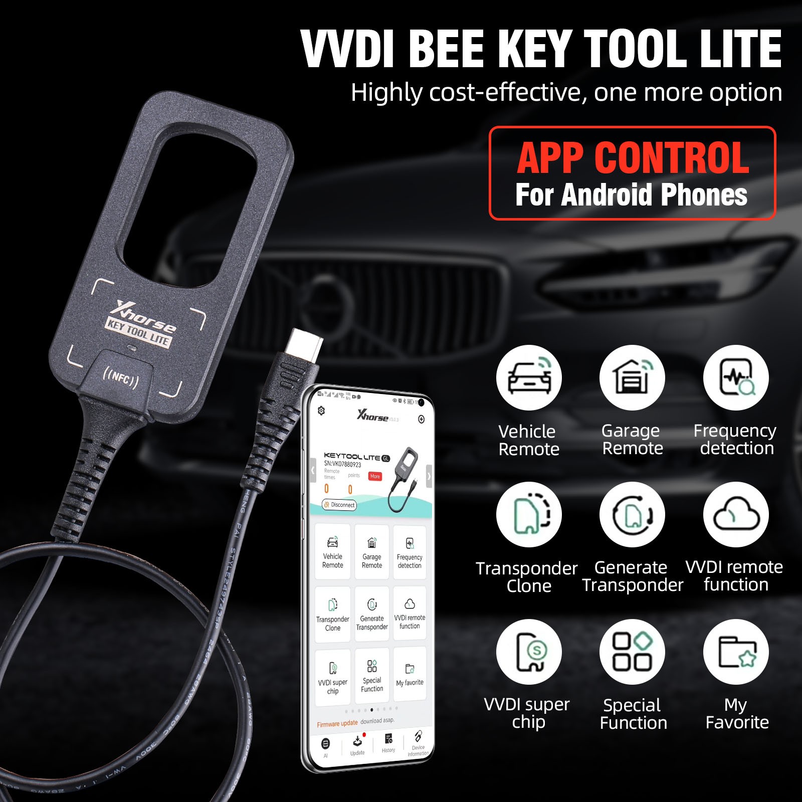 Xhorse VVDI BEE Key Tool Lite Generate Transponder Remote+6PCS XKB501EN Remotes