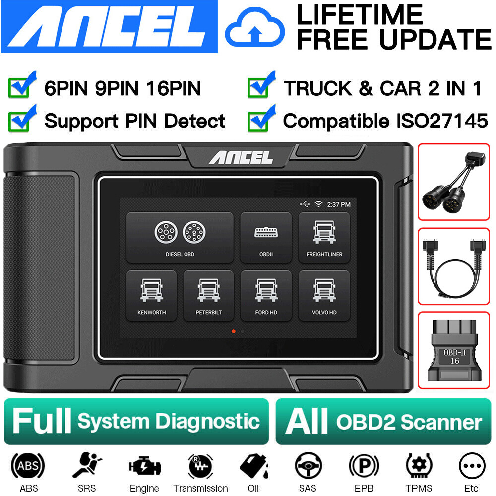 Heavy Duty Diesel Truck Full System OBD2 Scanner Diagnostic Tool Fit For Ford