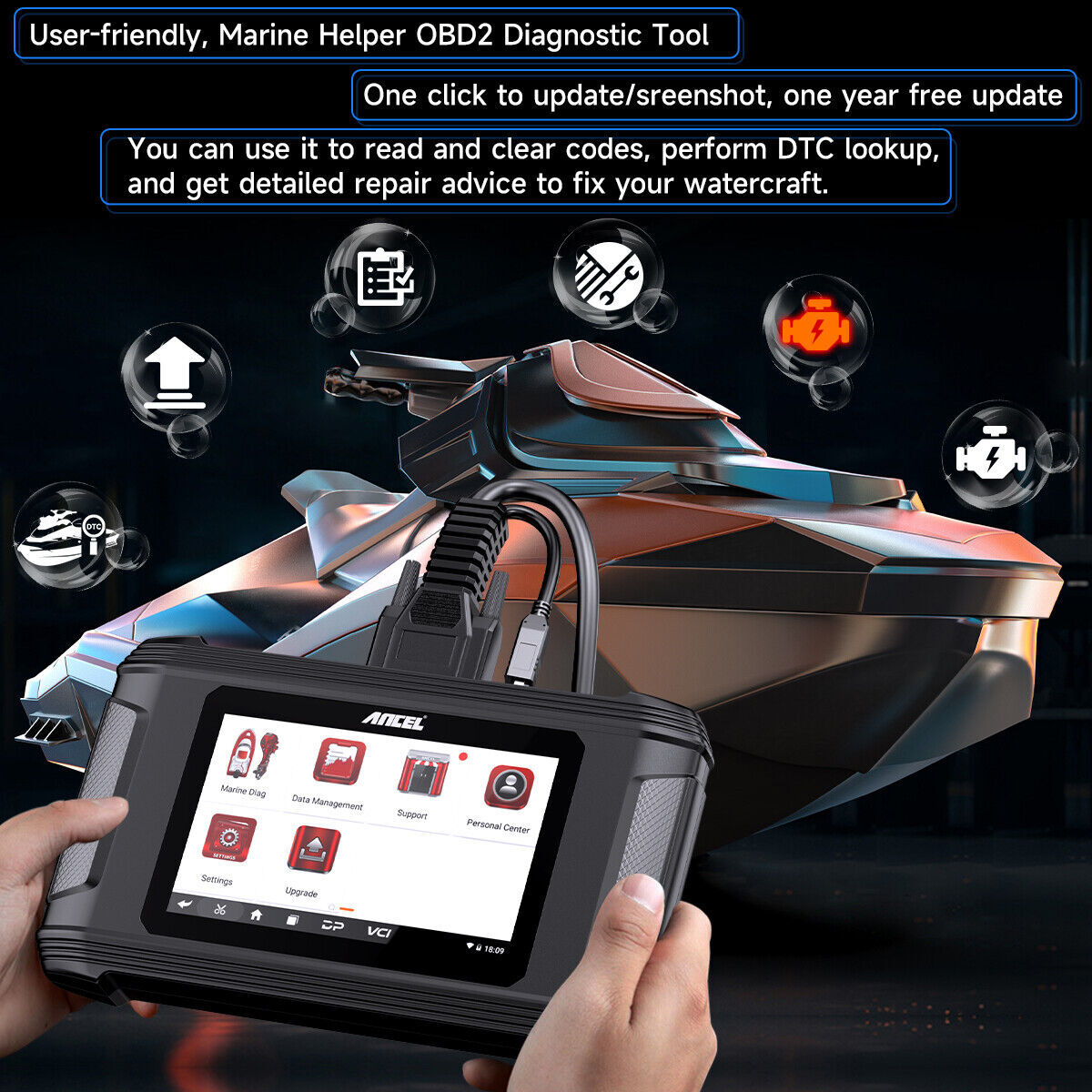 Marine Diagnostic Tool for Suzuki Jet Ski & Outboard Engine Scanner Active Tests