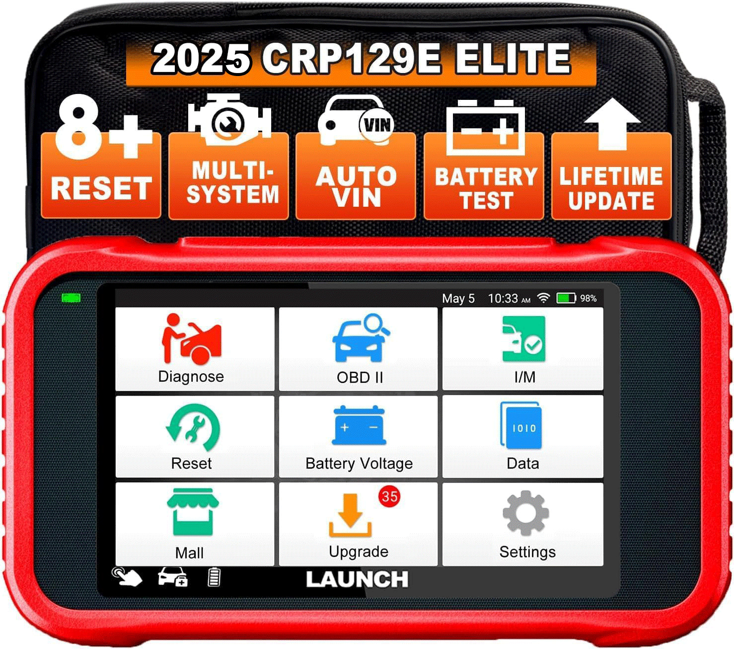 LAUNCH CRP129E Car Diagnostic Tool OBD2 Scanner ABS SRS EPB SAS TPMS Scan Tool
