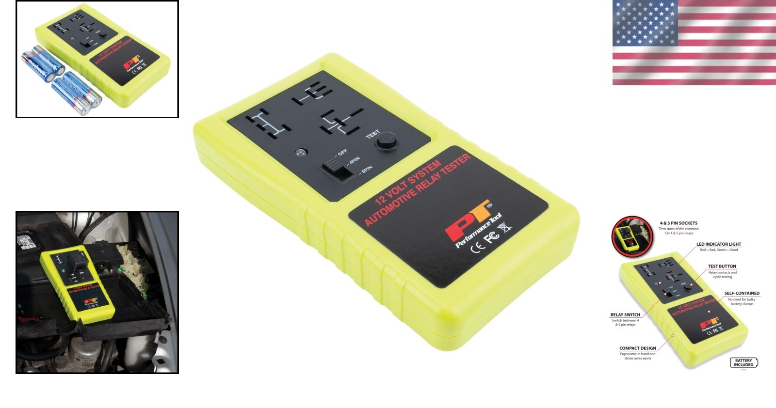 Easy-to-Use Cordless Relay Tester – Green/Red LED Indicators