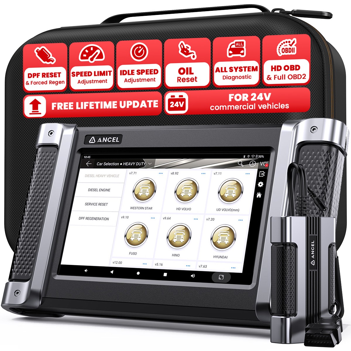 ANCEL HD8000 Diesel Heavy Duty Truck Scanner Diagnostic Tool for Kenworth