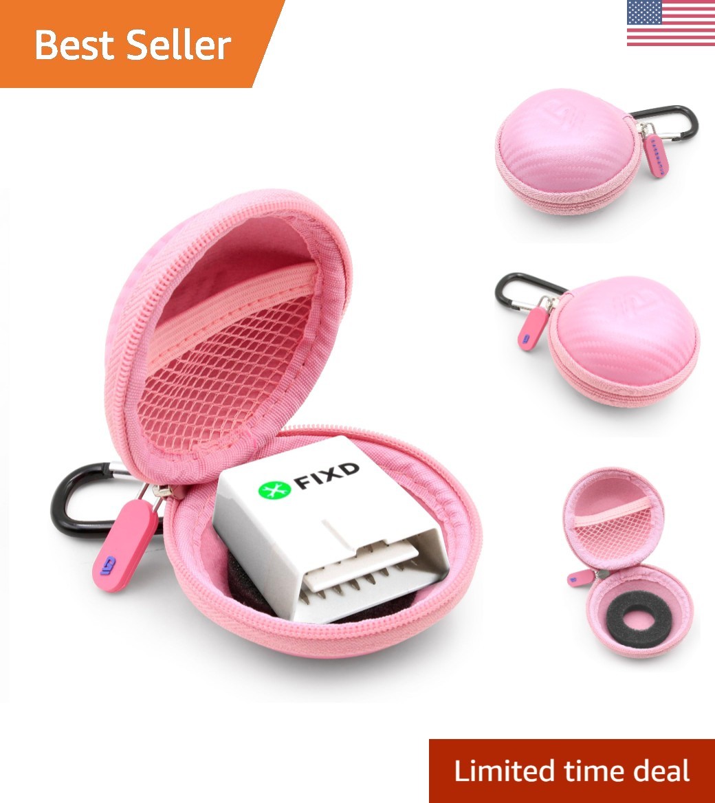 Stylish Pink OBDII Carry Case for FIXD Bluetooth Diagnostic Tool – Travel Ready