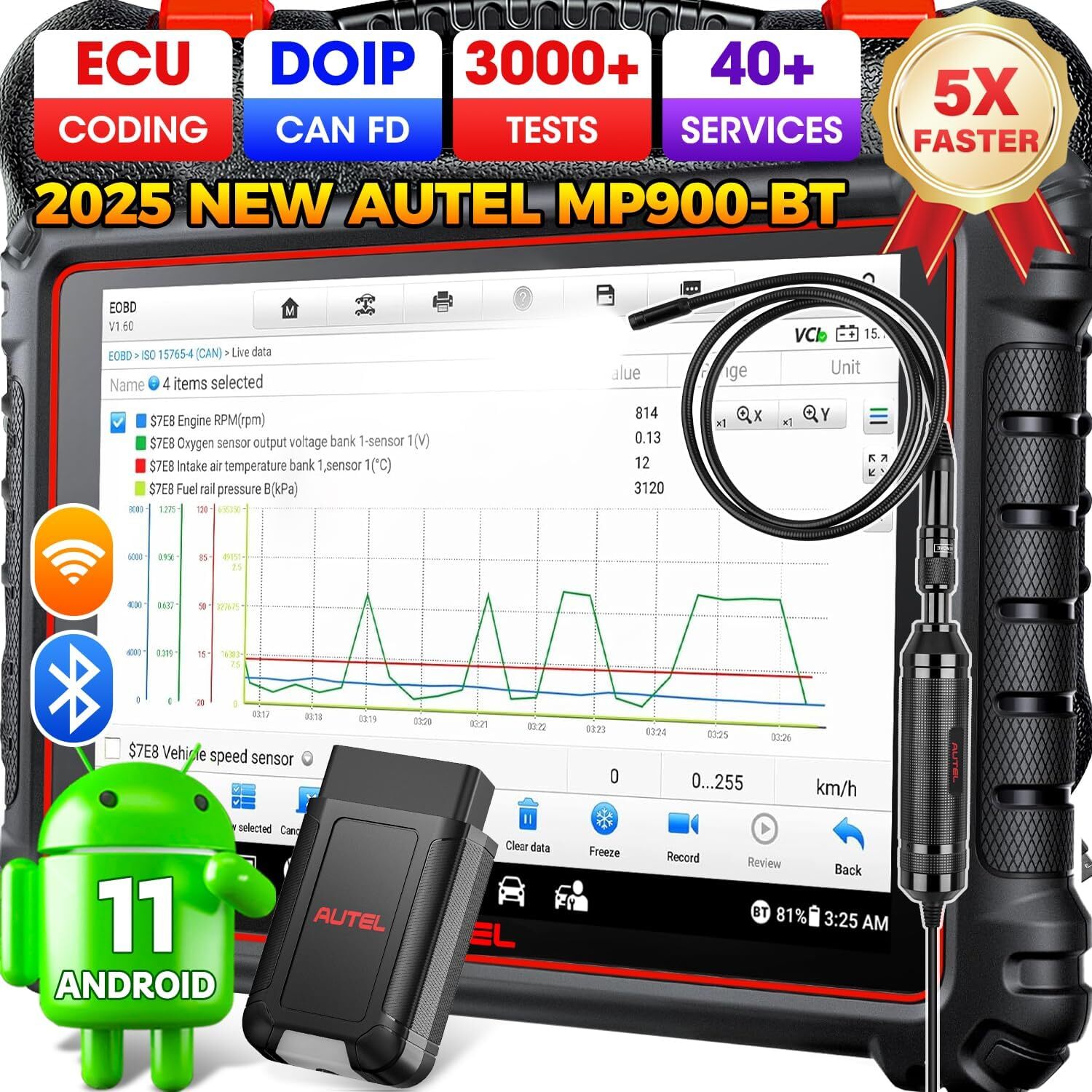 2025 Autel MaxiPRO MP900-BT MP900BT Coding Diagnostic Scanner Tool 40+Service