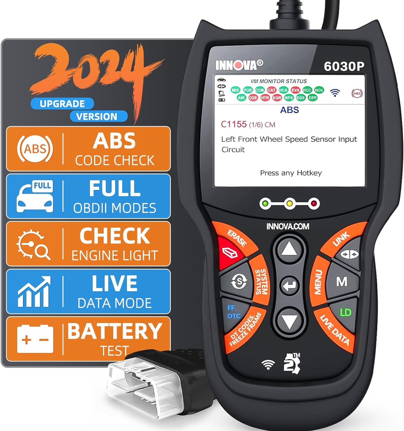 INNOVA 6030P ABS Check Engine Battery Car OBD2 Scanner Diagnostic Code Reader