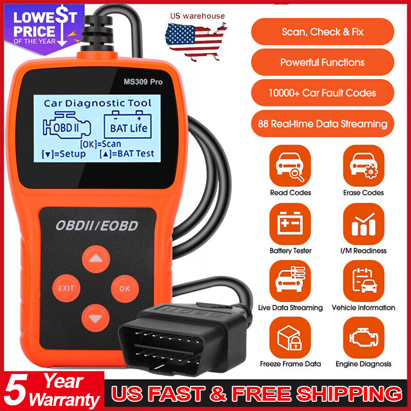 OBD Code Reader Automotive EOBD OBD2 Car Check Engine Fault Diagnostic Scanner