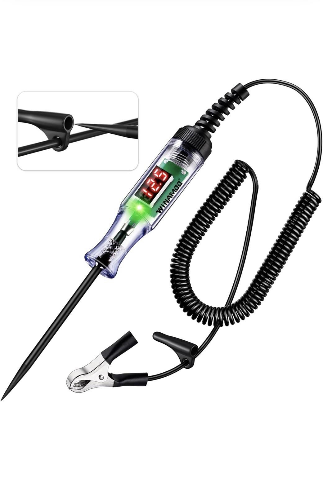 Automotive Test Light 3–48V LED Voltage Display, Circuit Tester w/ Polarity Prob