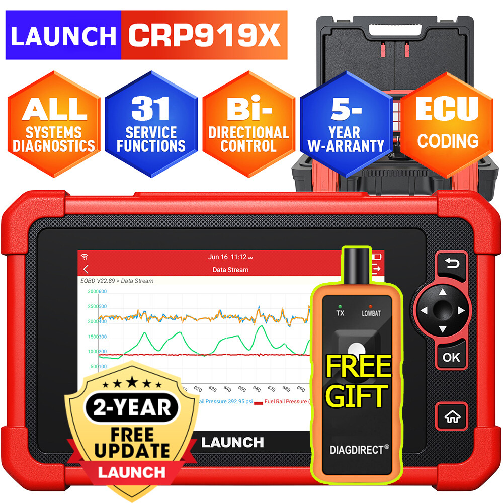 LAUNCH CRP919X OBD2 Bidirectional Scanner Full System Diagnostic Tool Key Coding