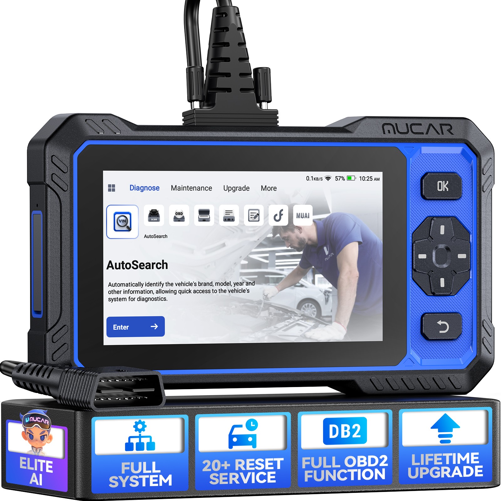 MUCAR 682/632 Car OBD2 AI Diagnostic Tool Scanner Code Reader Engine CANFD & FCA