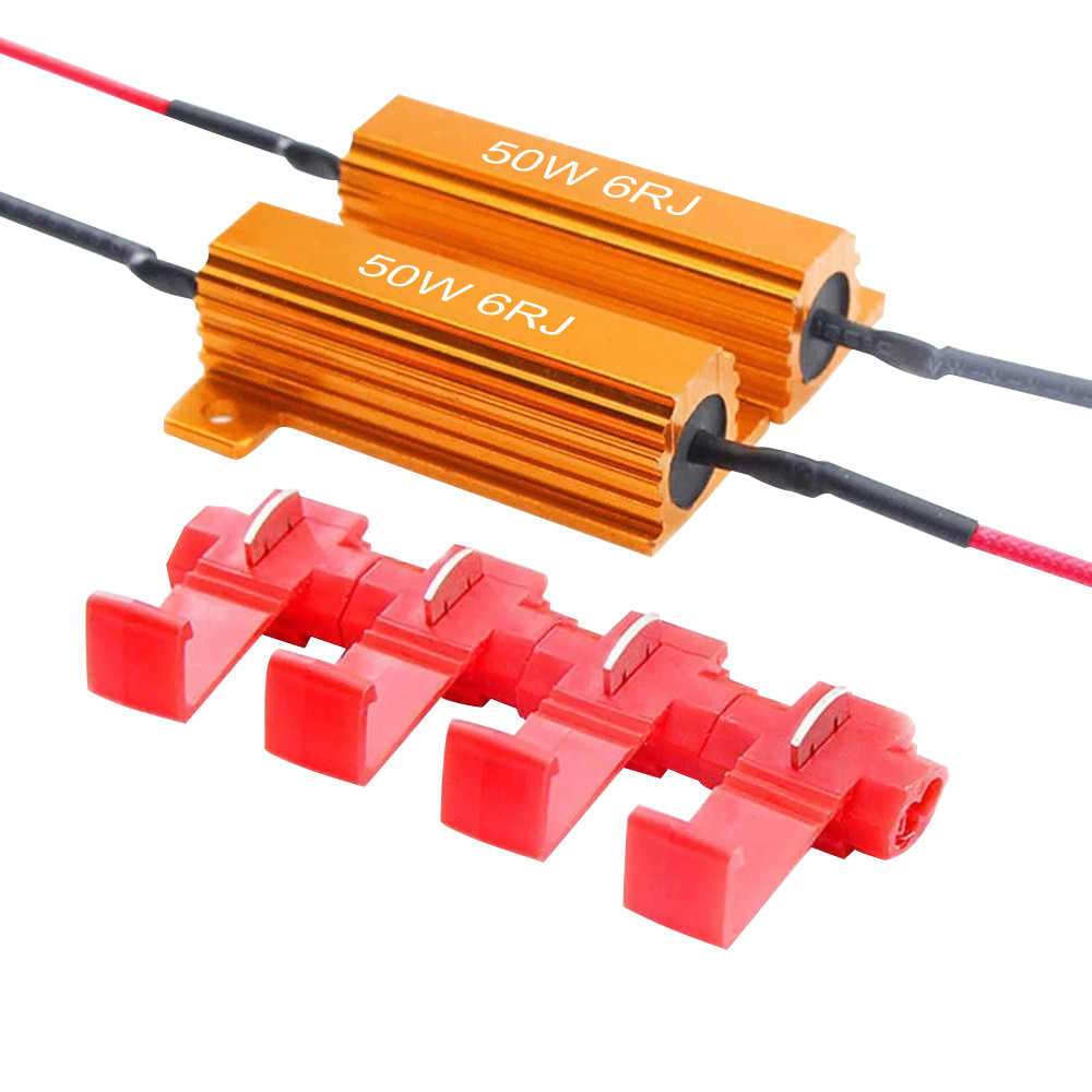 Dos resistencias de carga de 50W 6ohmKit Stop Flicker Error Code y CANBUS Fix