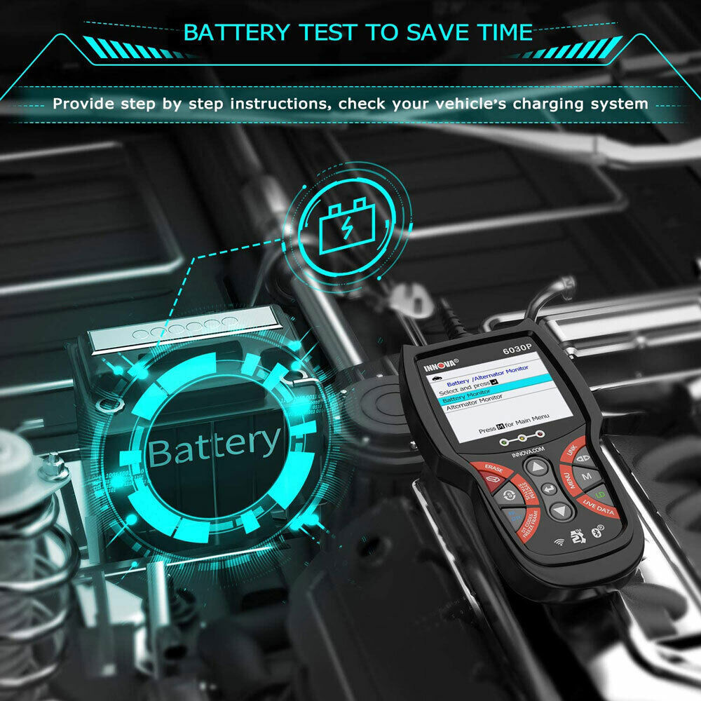 INNOVA 6100P OBD2 Code Reader Scanner Check ABS SRS Engine Battery Diagnostic