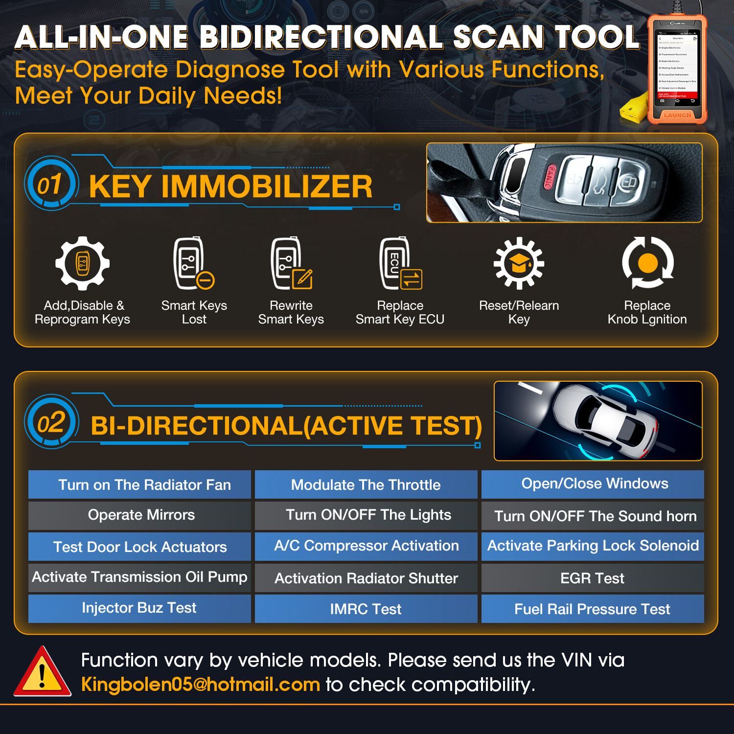 2024!LAUNCH Creader Elite 1.0 Auto Bidirectional Scanner For Audi Benz BMW GM