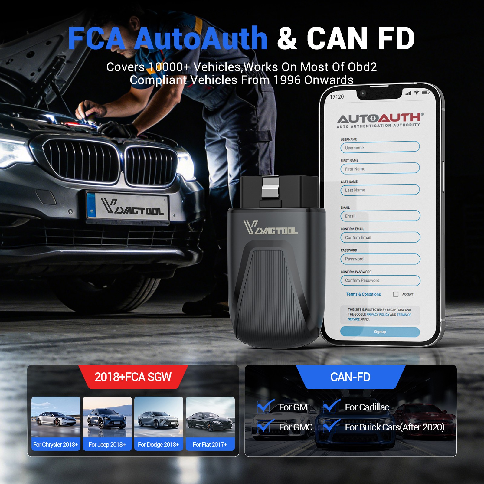 D200 Bluetooth OBD2 Scanner Bidirectional Full System Diagnostic Tool Auto VIN