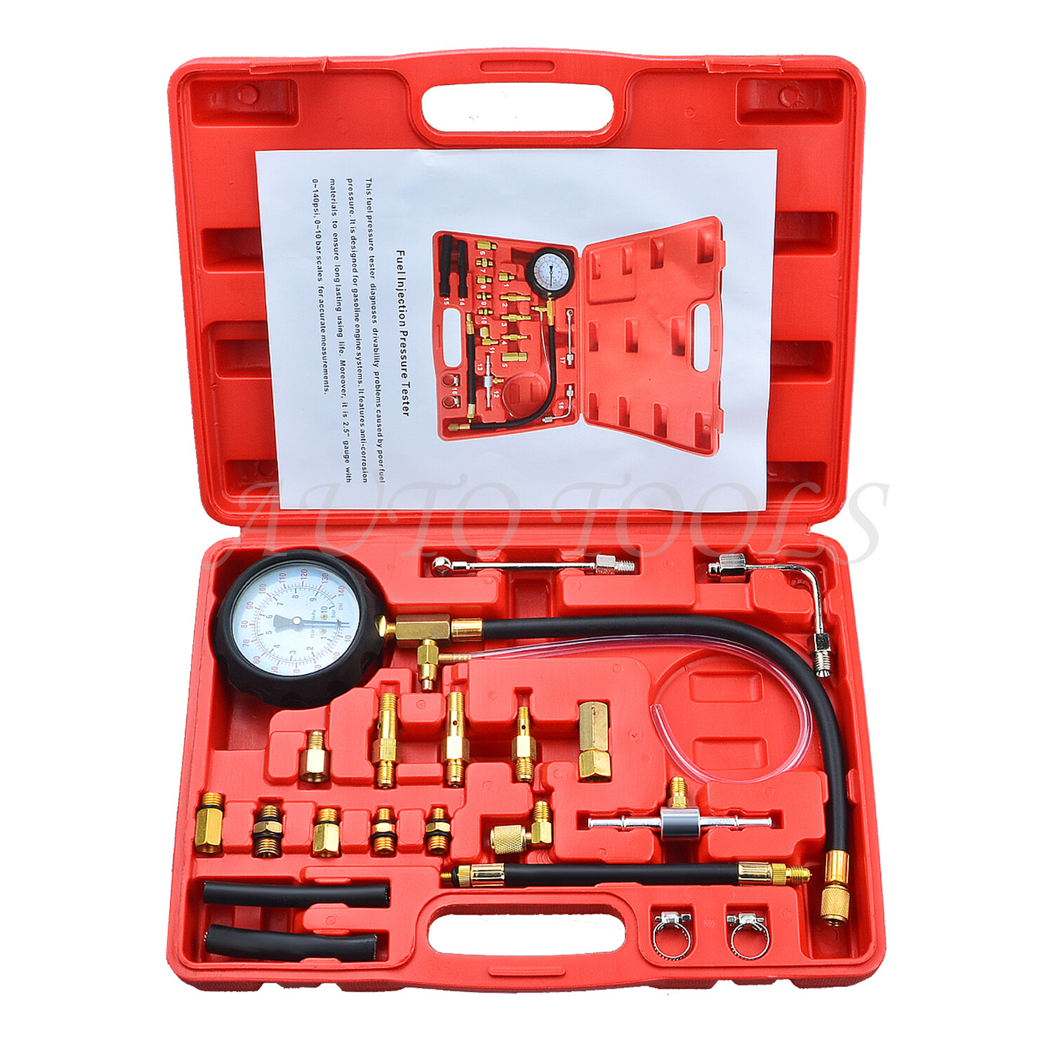 0-140 PSI Fuel Injection Pump Pressure Tester Injector Pump Pressure Gauge Set