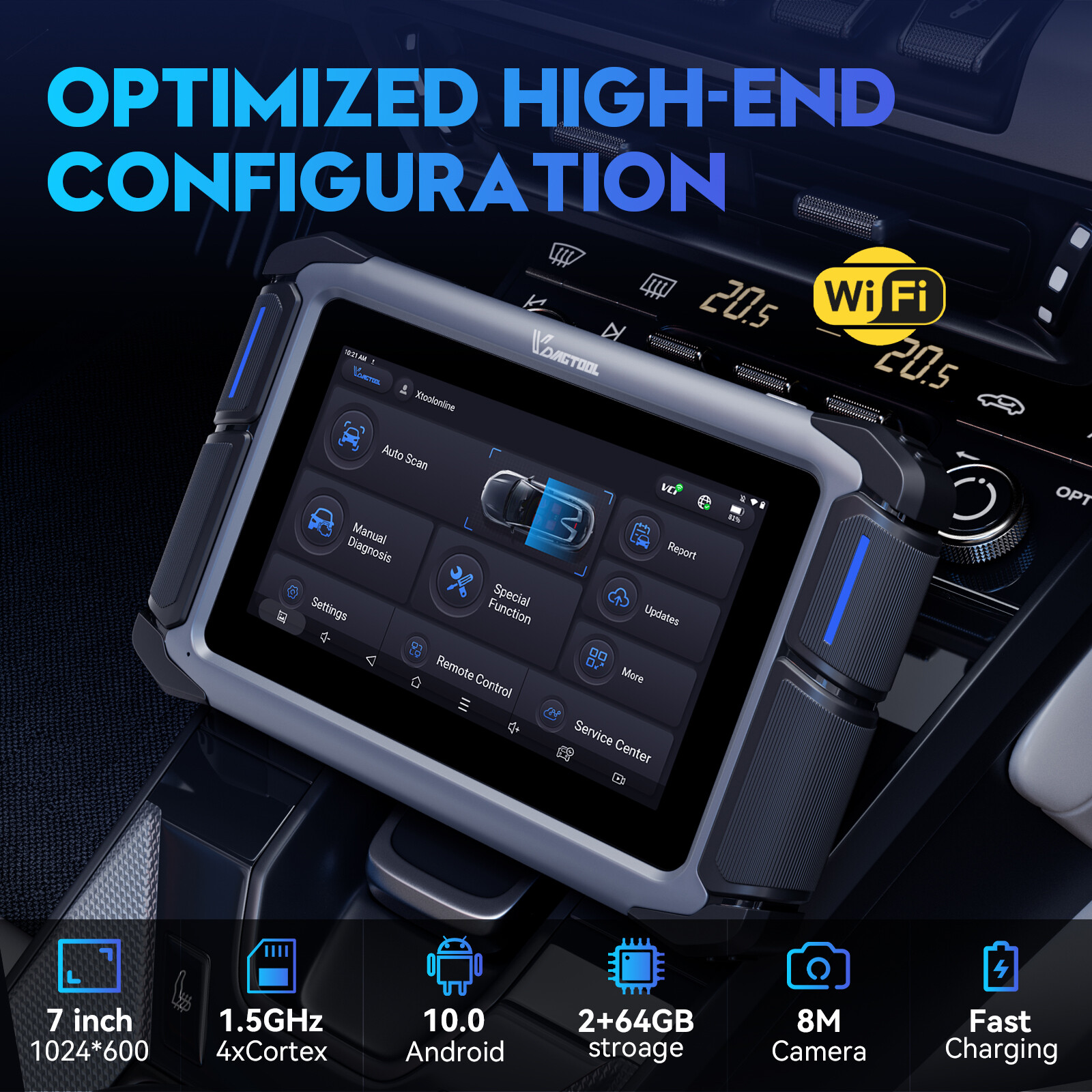 2026 VDIAGTOOL VD70S Wireless All System OBD2 Scanner Diagnostic Tool ECU Coding