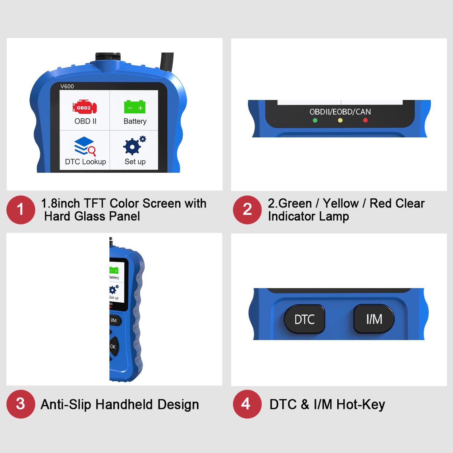 iKiKin V600 Car ScannerReader OBDII EOBD Diagnostic Tools for 12V Car Since 1996