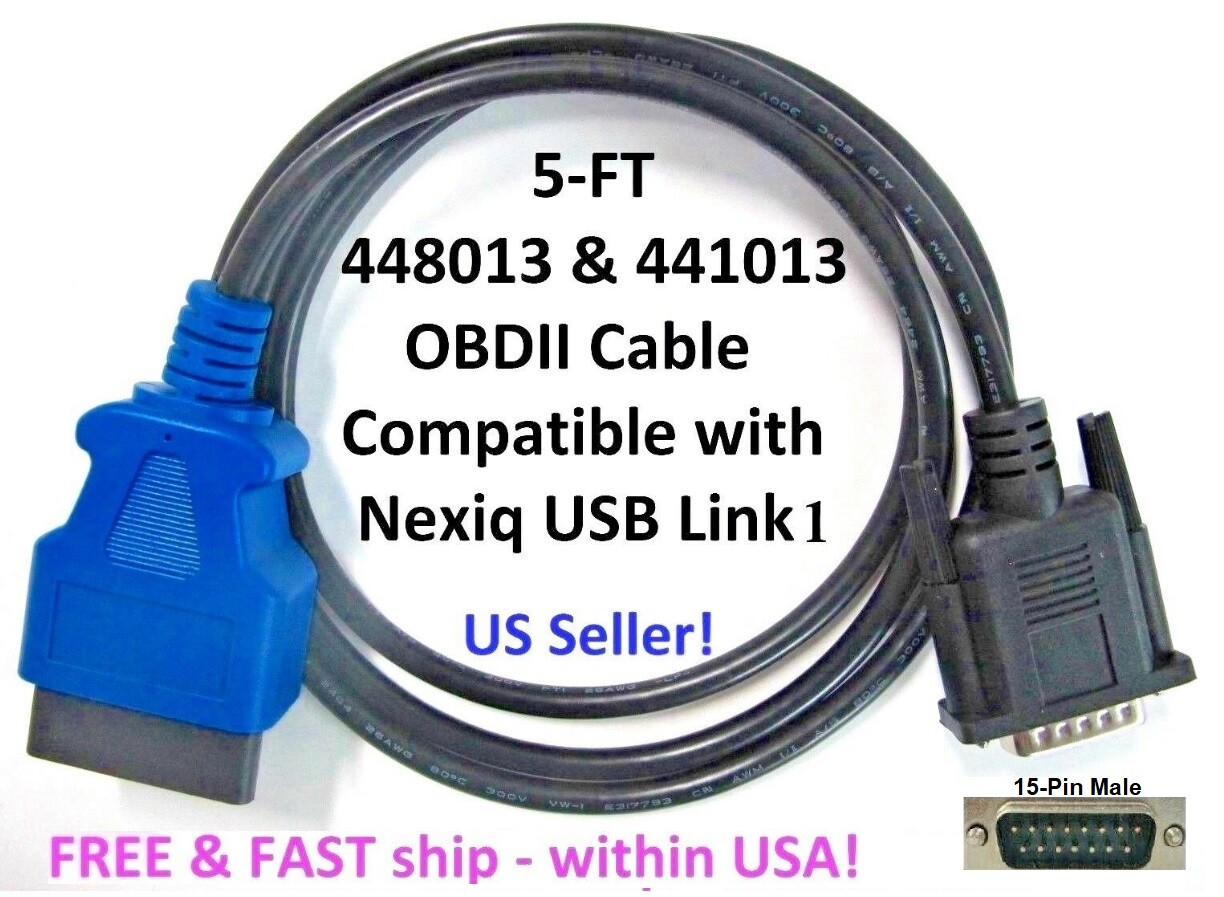 448013 441013 OBDII Adapter Cable for Nexiq 1 USB Link Rev1 Isuzu Hino Car Truck