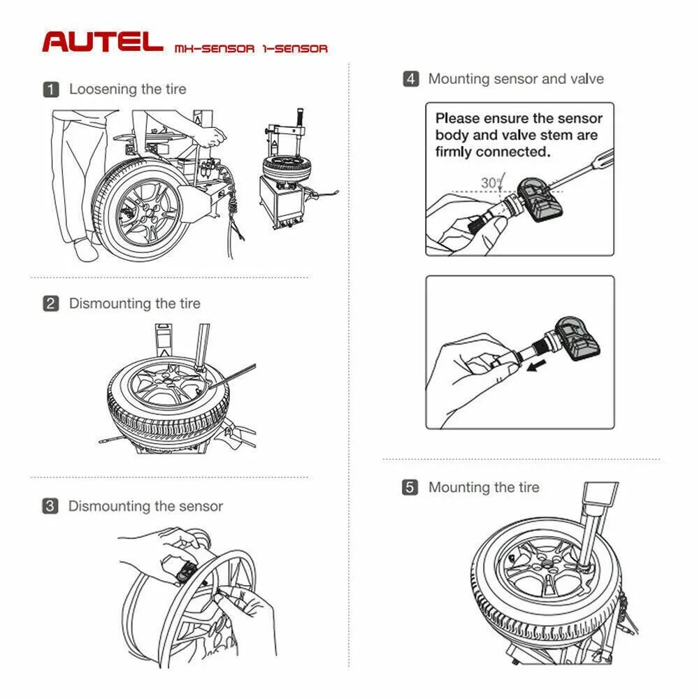 New 1PC Autel TPMS Sensor MX-Sensor 315MHz & 433MHz Programmable metal Valve