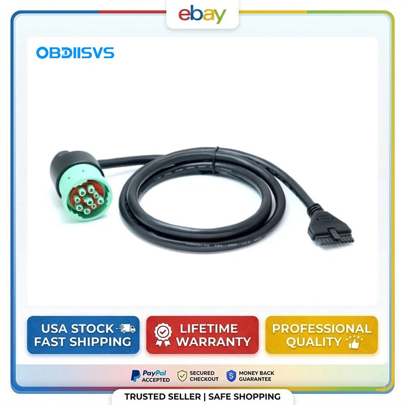 OBD2 J1939/9Pin Adapter Connector for PT30 ELD Logbook,Heavy Duty ,Truck, Bus