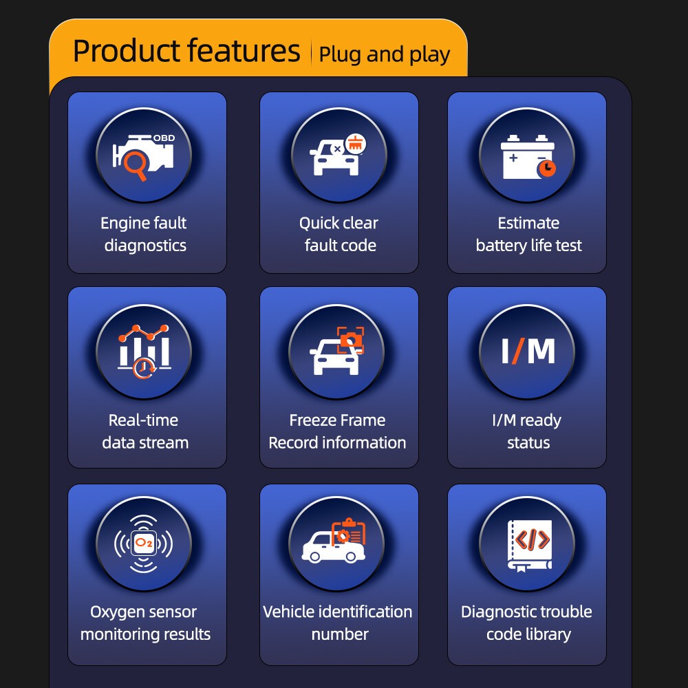 Automotive OBD2 Code Reader OBD Scanner Car Check Engine Fault Diagnostic Tool