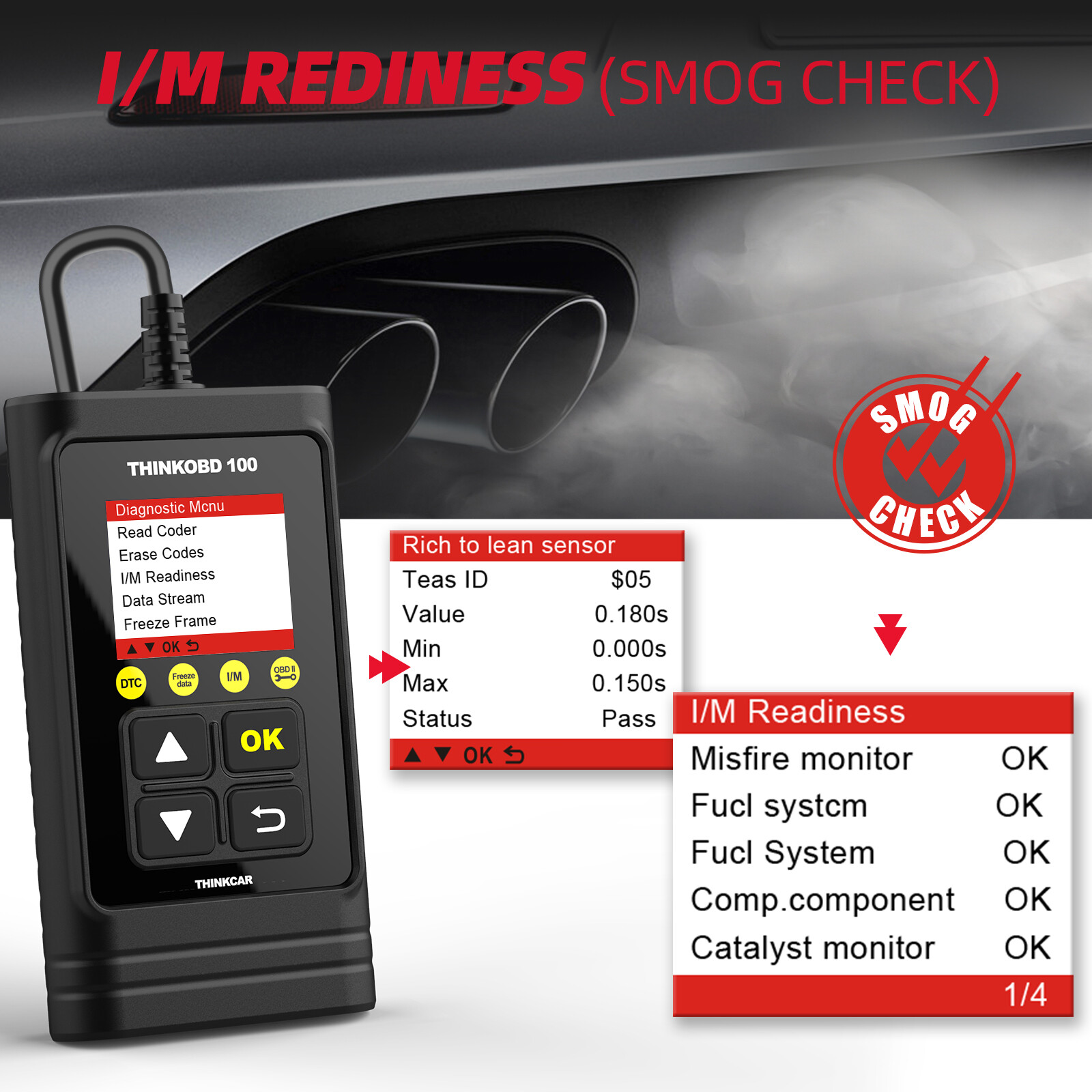 THINKCAR Scanner Auto OBD2 Code Reader Car Engine Fault Diagnostic Scan Tool
