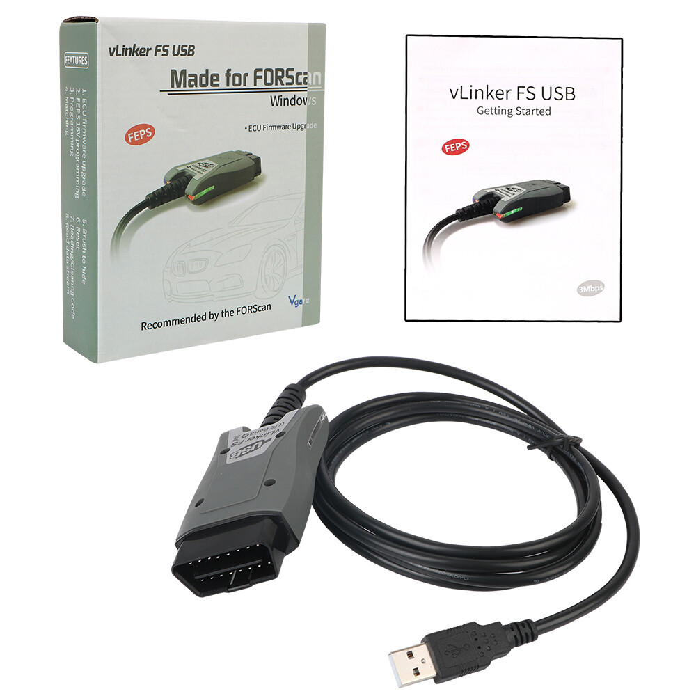 Vgate vLinker FS USB OBD2 Scanner Diagnostic Adapter Fit for FORScan HS/MS-CAN
