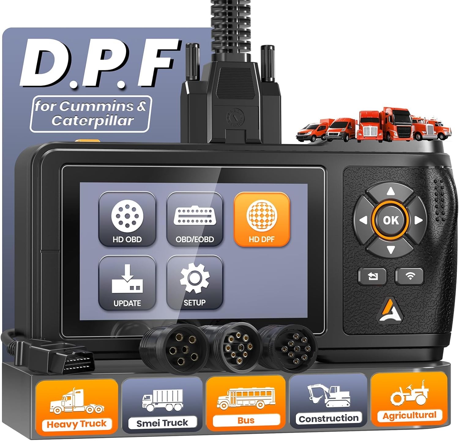 Heavy Duty Truck Scanner Diesel HDOBD Diagnostic Tool DPF Regen Car Code Reader