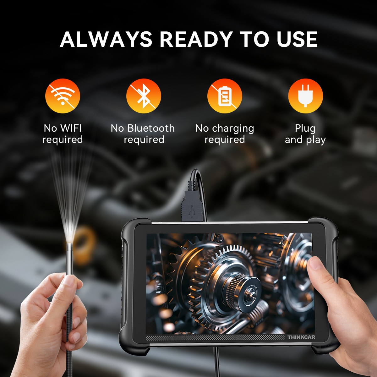 MUCAR 892BT AI Assisted Diagnostic Tool Car OBD2 Scanner W/ ENDOSCOPE Videoscope