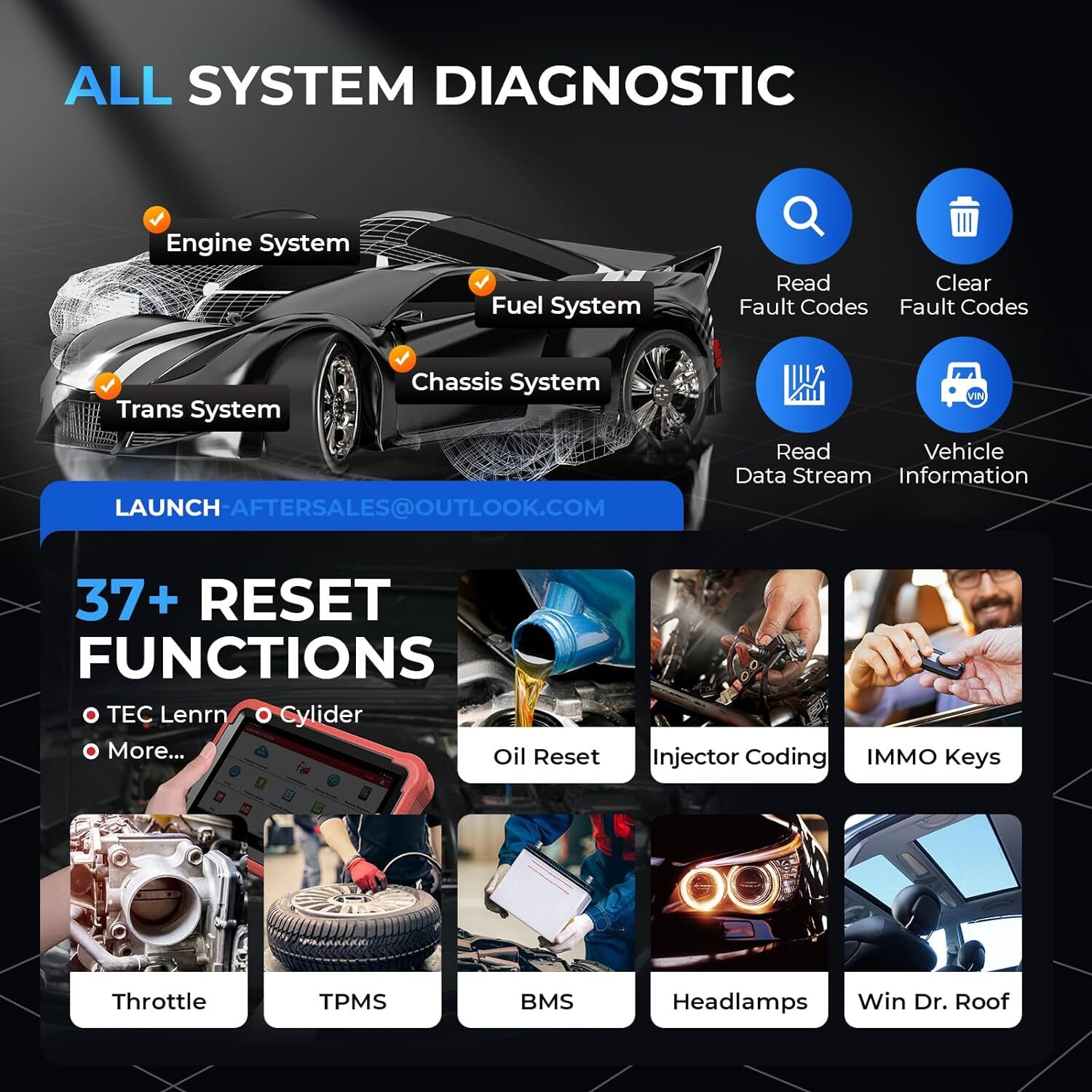 LAUNCH X431 Pros V + 5.0 PRO5 OBD2 Car Diagnostic Tool ECU Key Coding Scanner